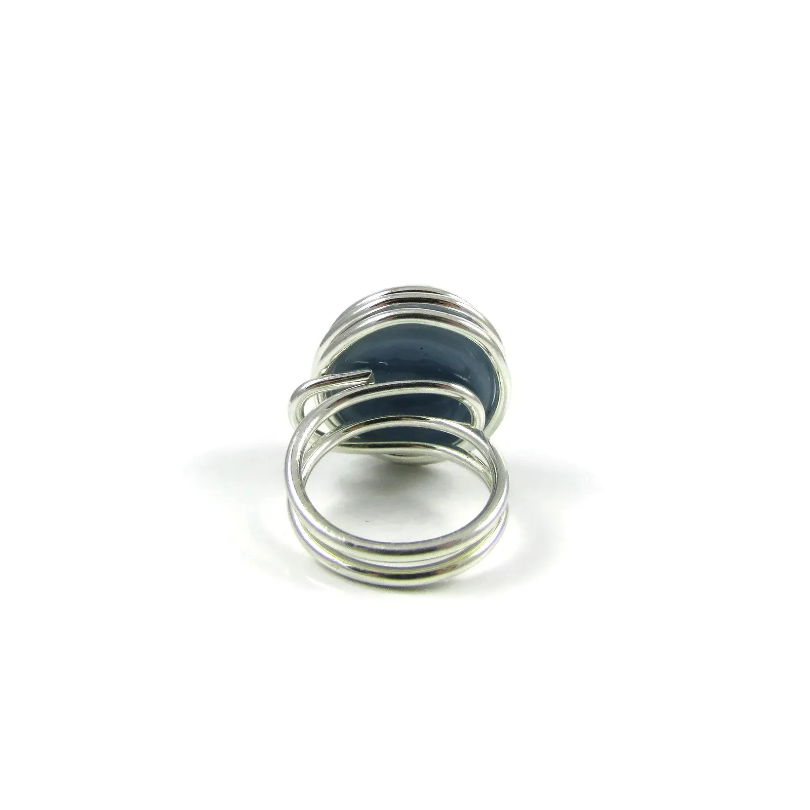 Infinity Glass Ring - Pearl