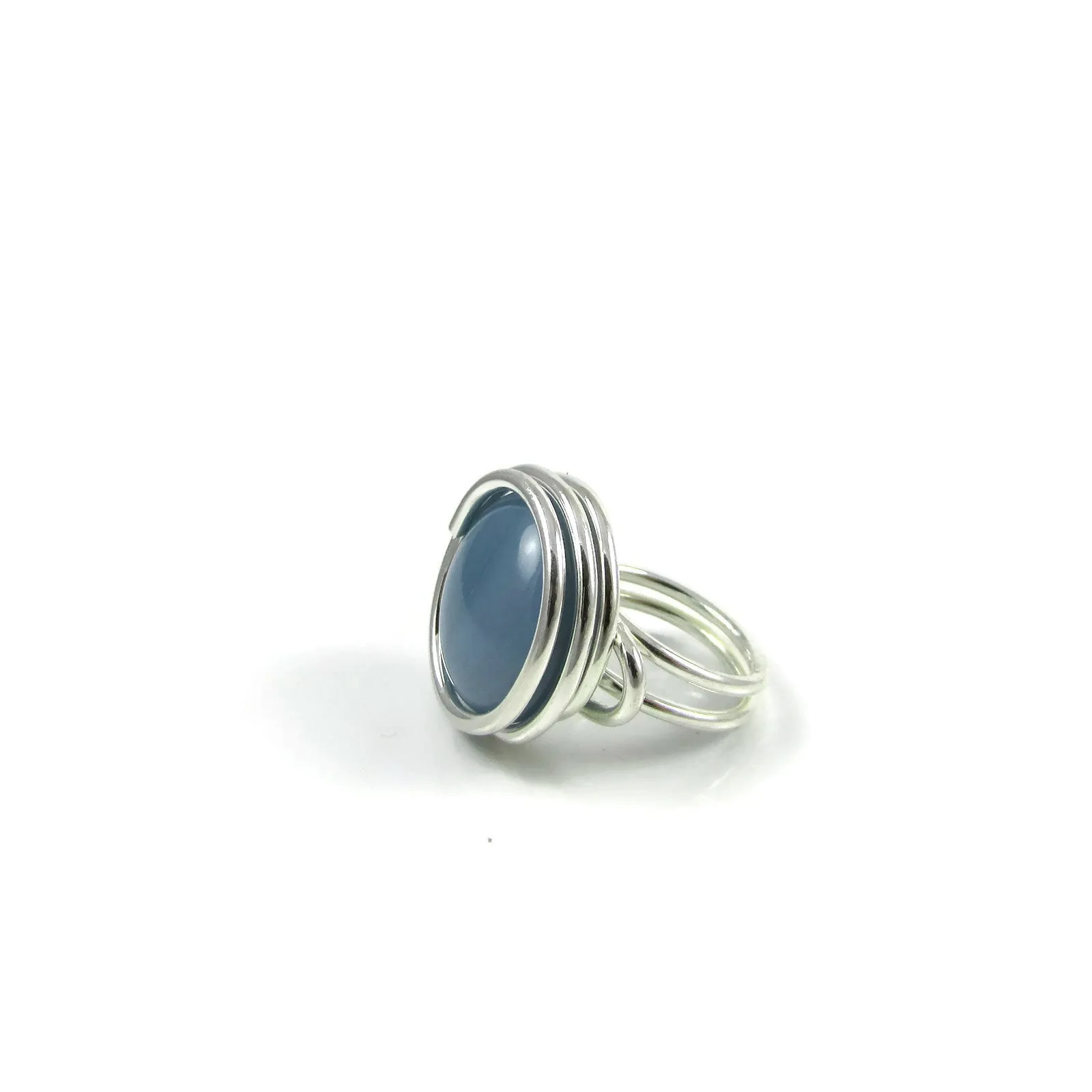 Infinity Glass Ring - Pearl