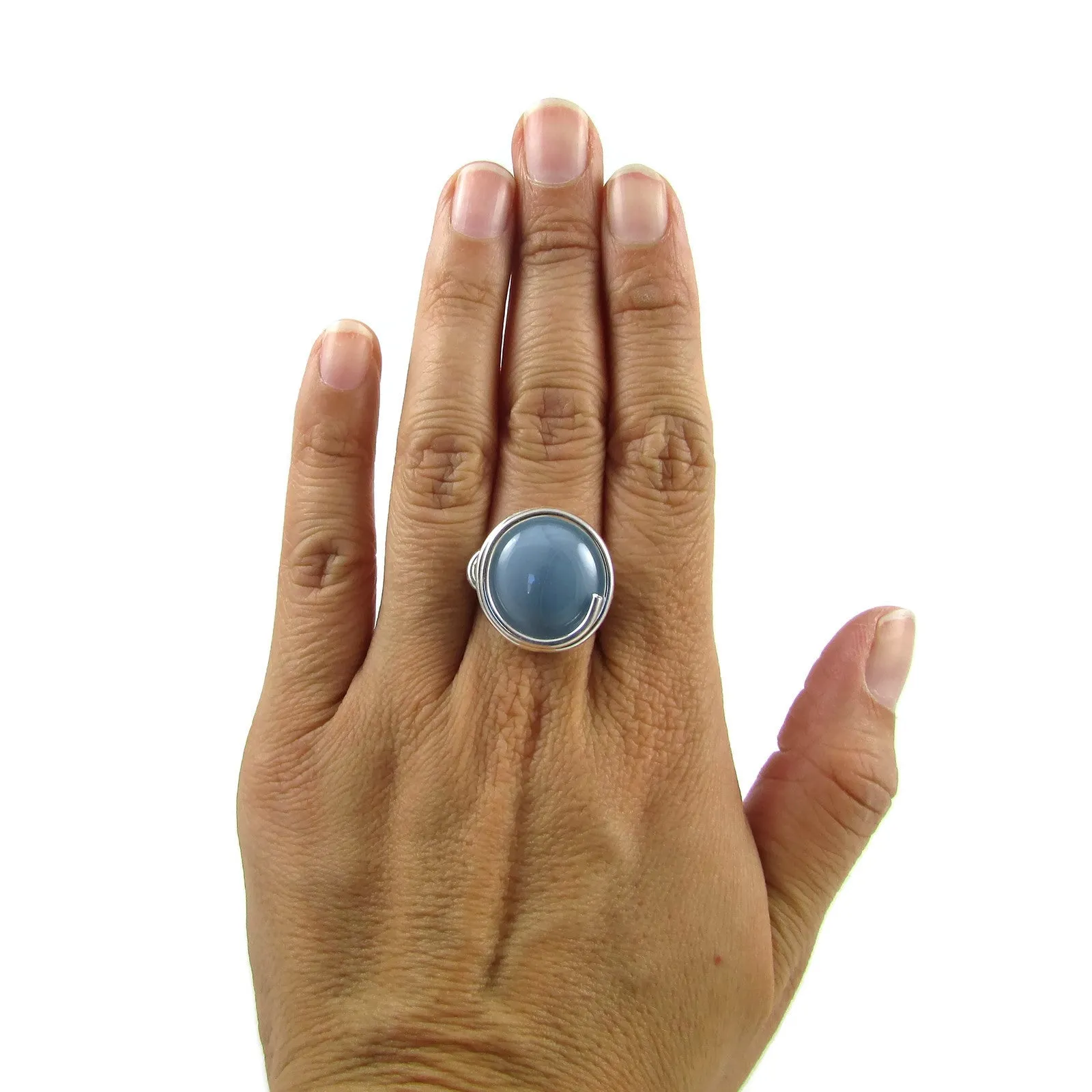 Infinity Glass Ring - Pearl