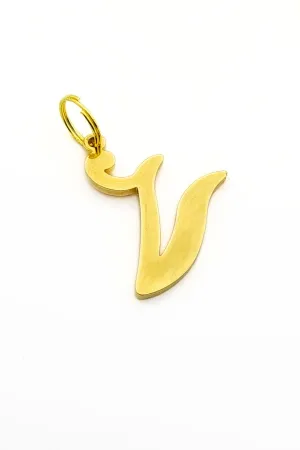 Initial Letter Jewelry Dog Tag - V