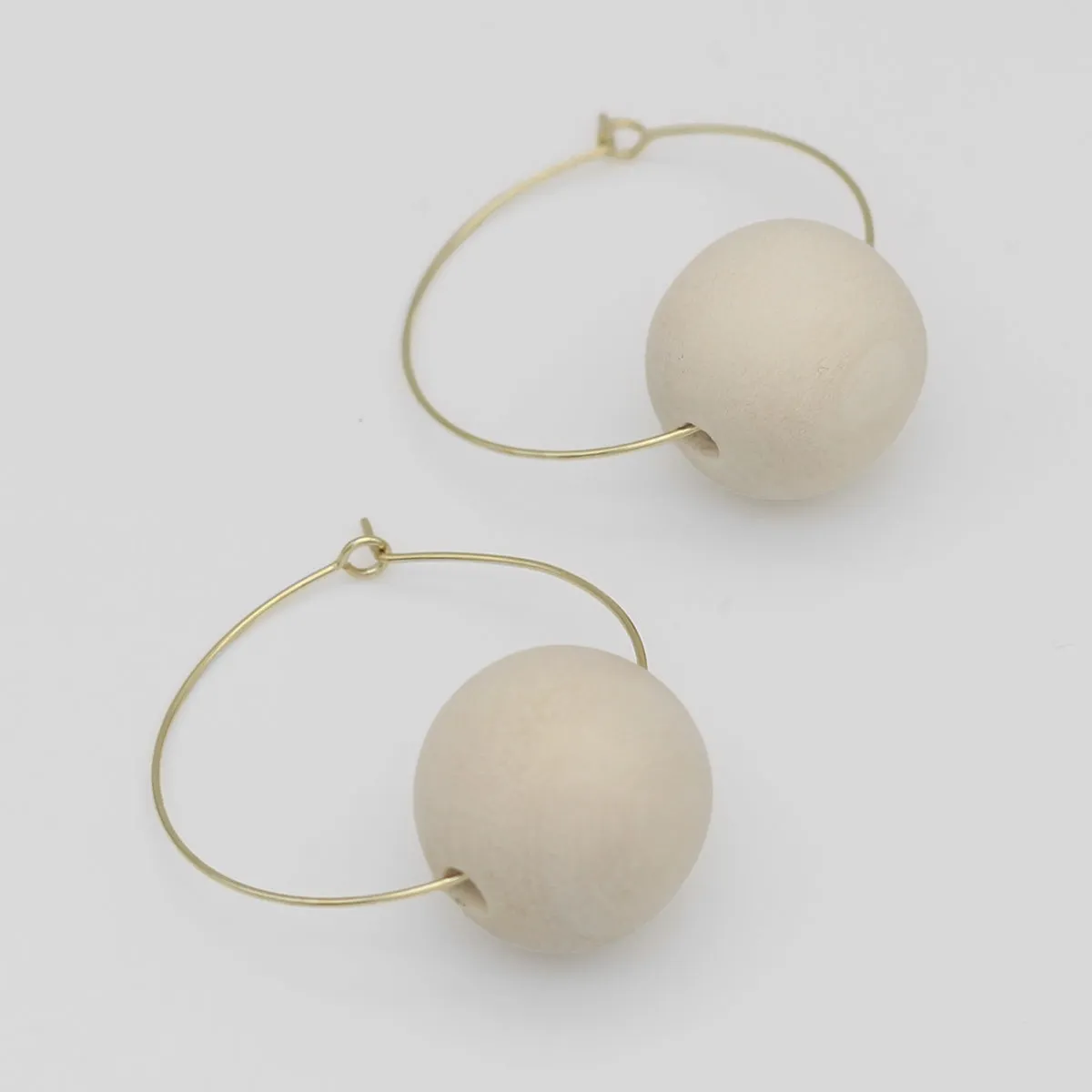 Ivory Ball Hoop Dangle Earring