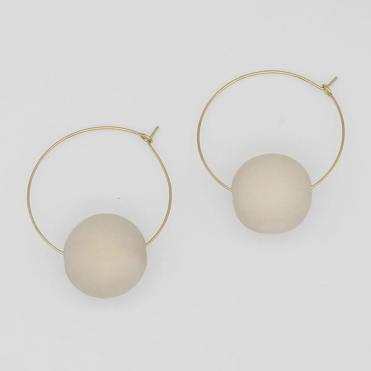 Ivory Ball Hoop Dangle Earring