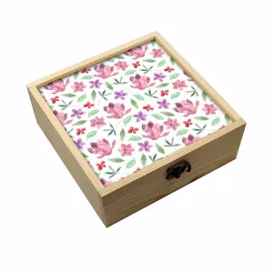 Jewellery Box Wooden Jewelry Organizer -  Pink Flower