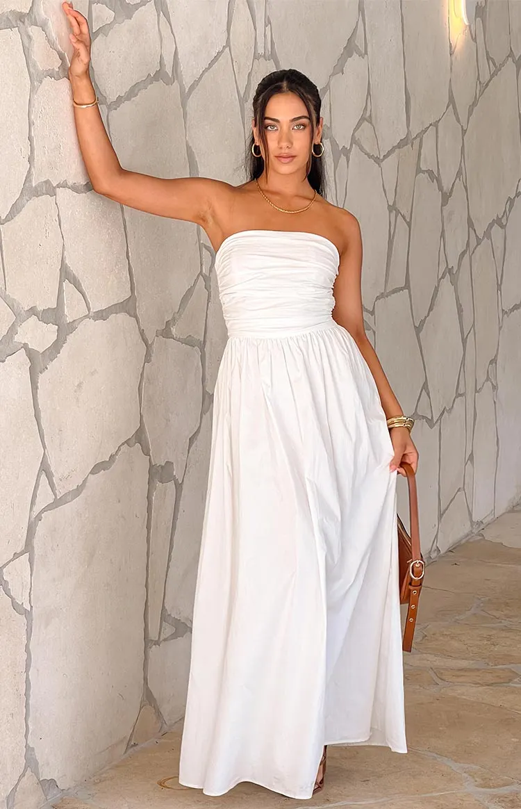 Josianne White Strapless Maxi Dress