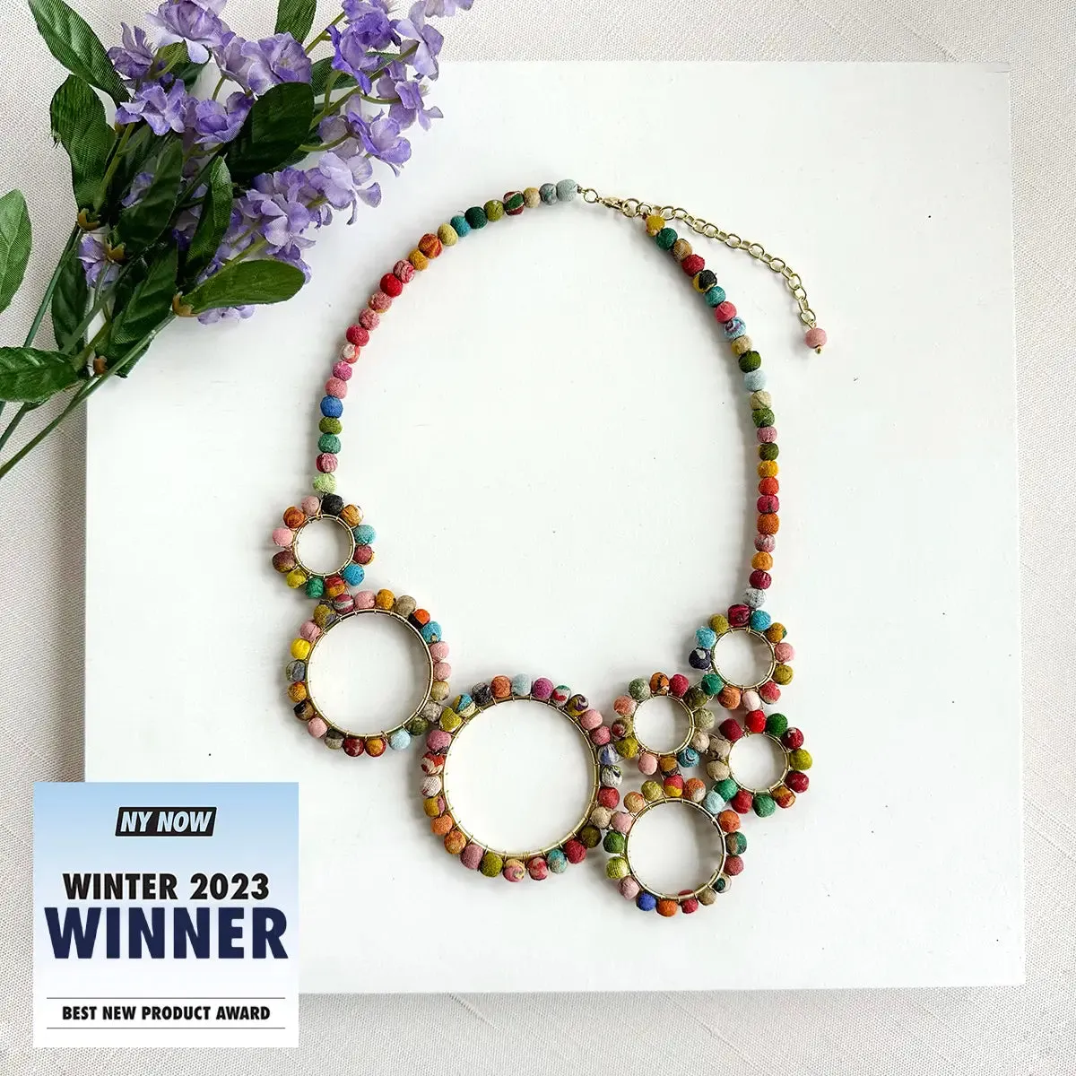 Kantha Spherical Necklace