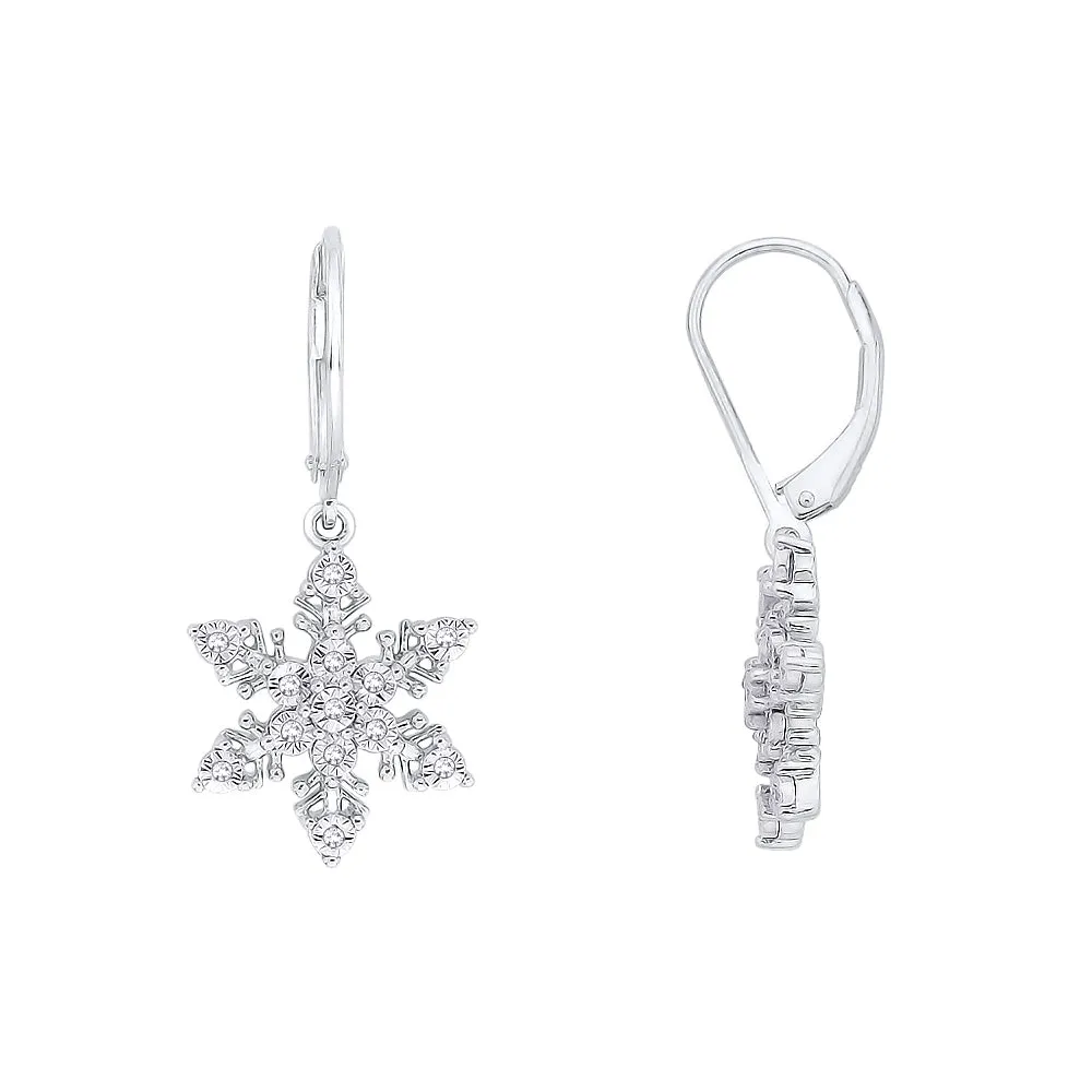 KATARINA 1/10 cttw Diamond "Snow Flake" Earrings