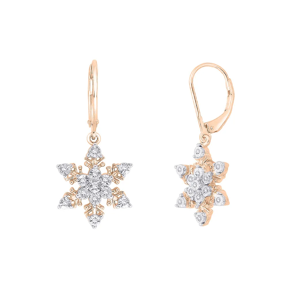 KATARINA 1/10 cttw Diamond "Snow Flake" Earrings