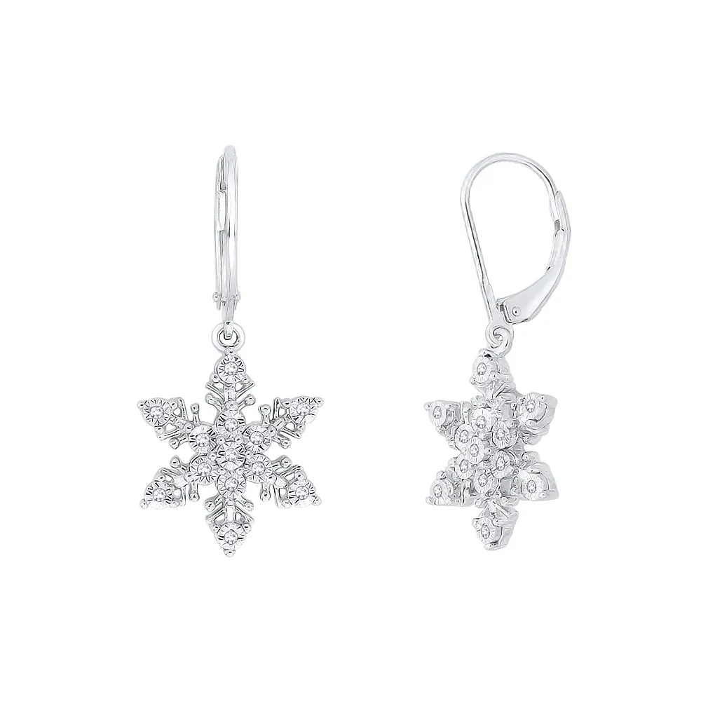 KATARINA 1/10 cttw Diamond "Snow Flake" Earrings