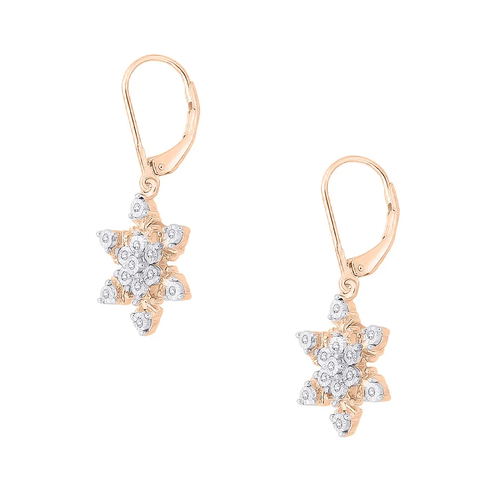 KATARINA 1/10 cttw Diamond "Snow Flake" Earrings