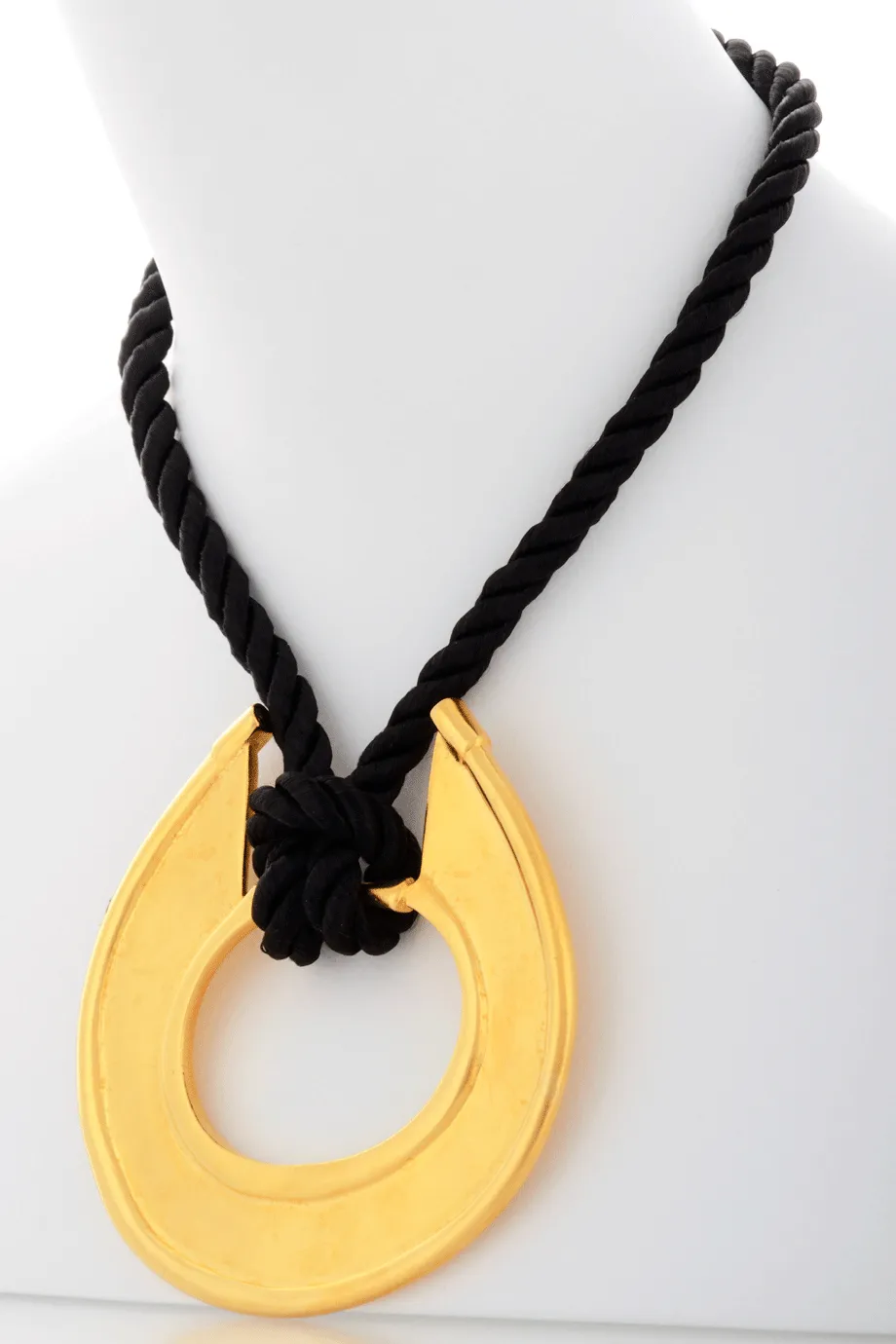 KENNETH JAY LANE Gold Disk Cord Pendant