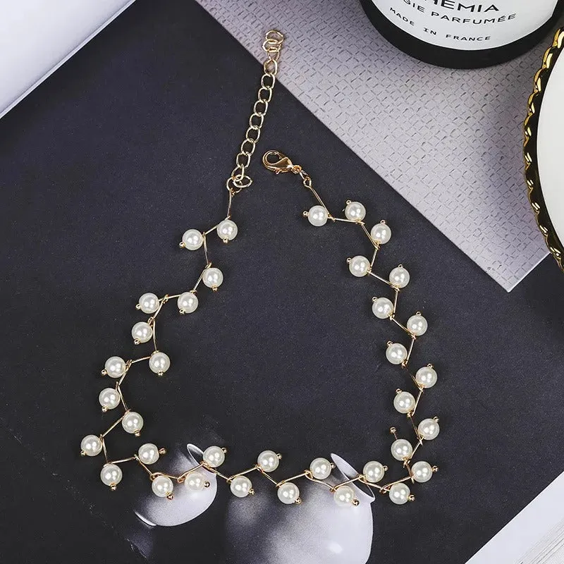 Korean Fashion-inspired Faux Pearl Choker Necklace