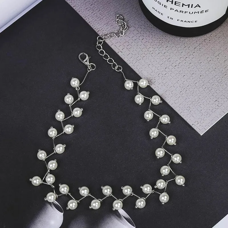 Korean Fashion-inspired Faux Pearl Choker Necklace