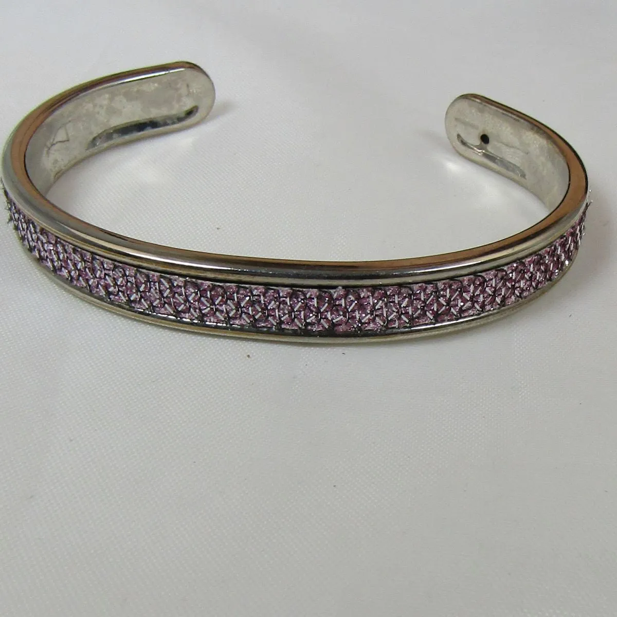 Leather & Silver Bangle Bracelet Narrow