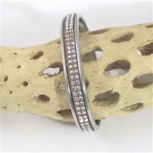 Leather & Silver Bangle Bracelet Narrow