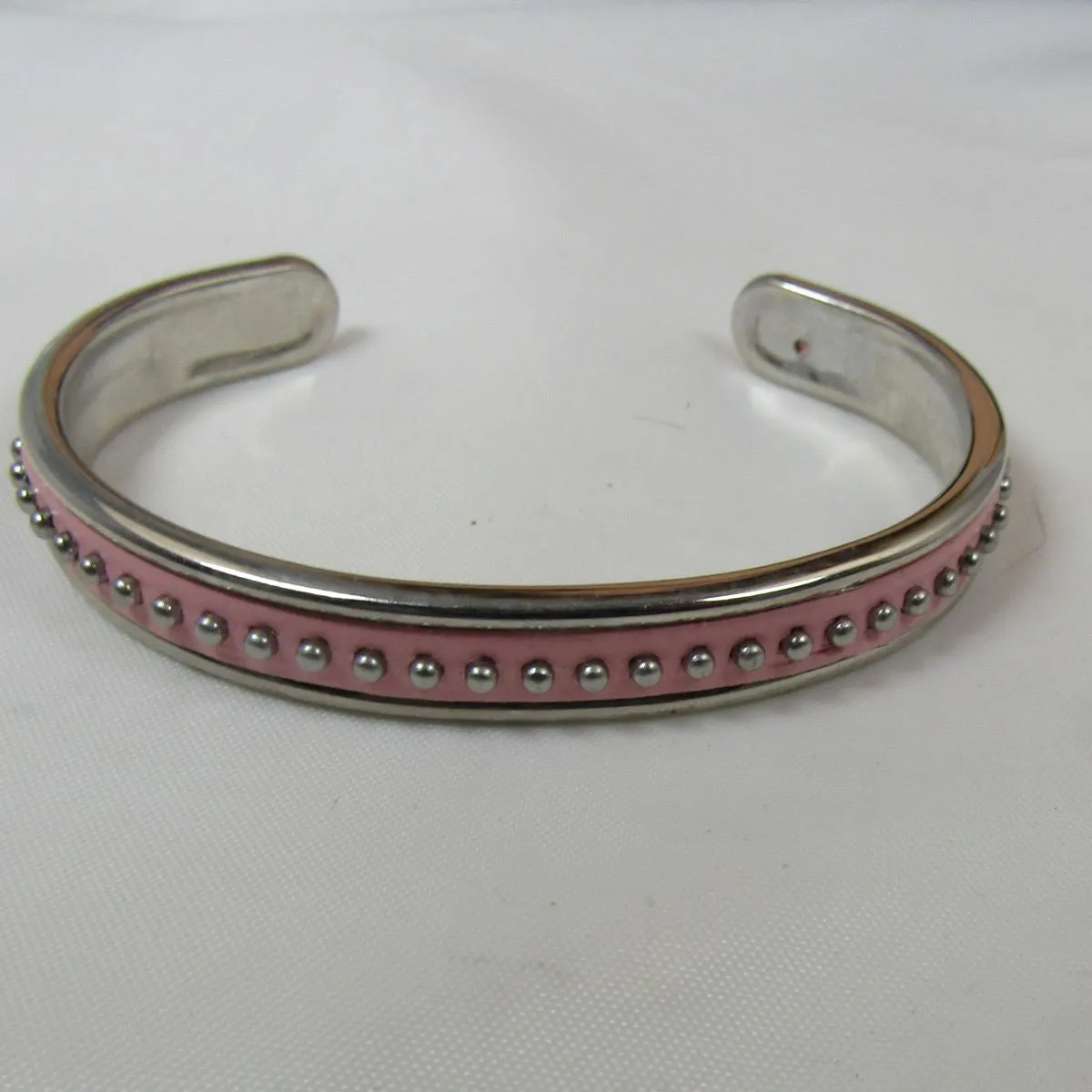 Leather & Silver Bangle Bracelet Narrow