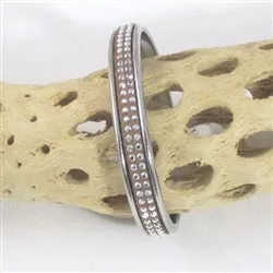 Leather & Silver Bangle Bracelet Narrow