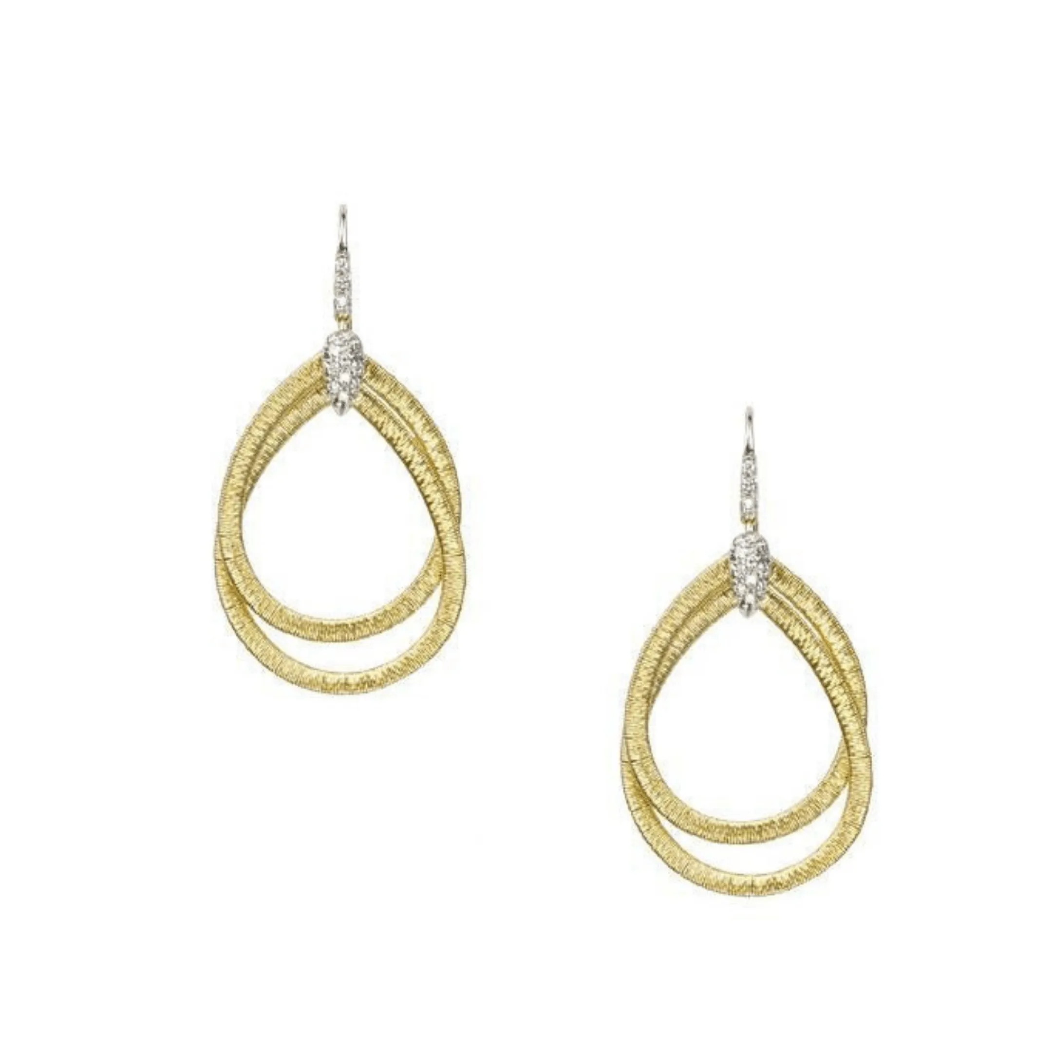 Marco Bicego Cairo 18K Yellow Gold & Diamond Small Drop Woven Earrings