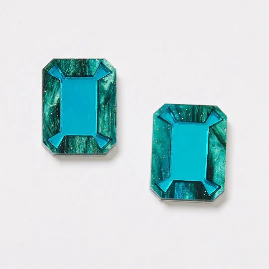 Martha Jean Brilliant Studs - Emerald