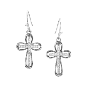 Montana Silversmiths Women's Expressive Faith Crystal Cross Earrings