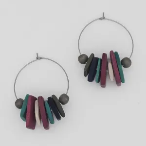 Multi Color Dangle Hoop Dangle Earring