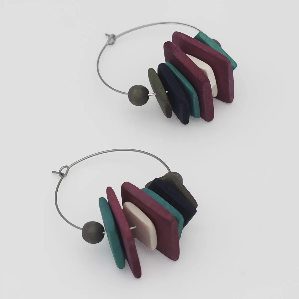 Multi Color Dangle Hoop Dangle Earring