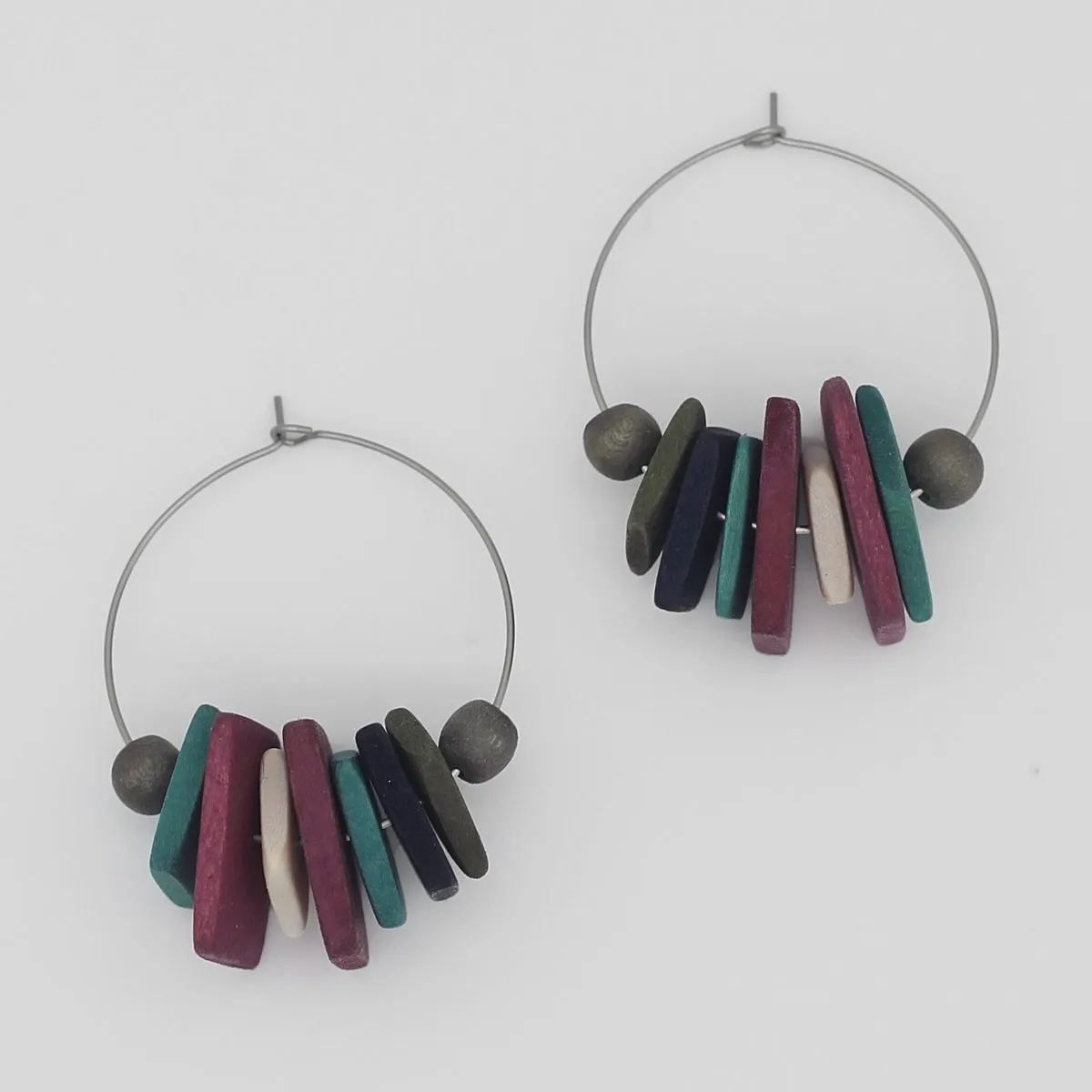 Multi Color Dangle Hoop Dangle Earring