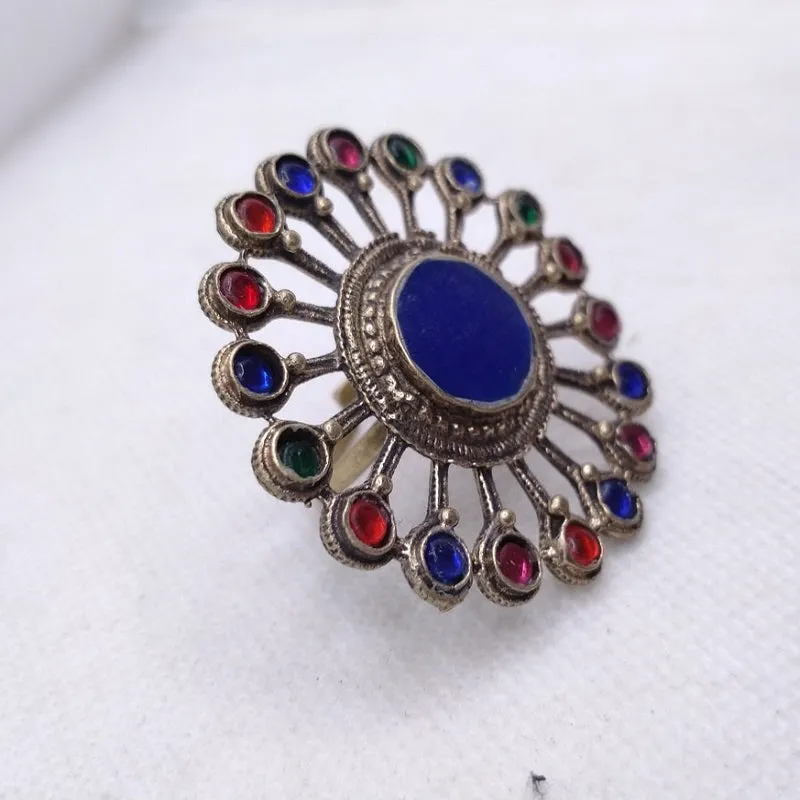 Multicolor Glass Stones Massive Ring