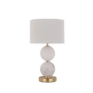 Murano Brass and White Modern Elegant Table Lamp