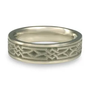 Narrow Weaving Stars Wedding Ring in Palladium