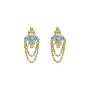 Natalia Gold Blue Topaz Earrings