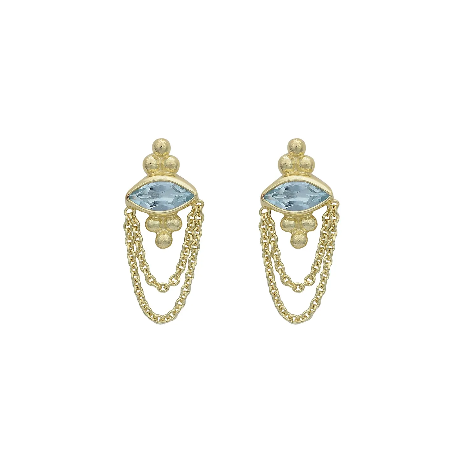 Natalia Gold Blue Topaz Earrings