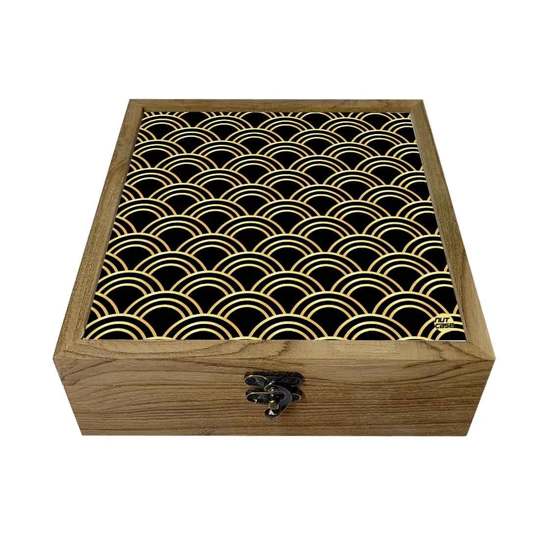 Nutcase Designer Jewellery Box Organizer with Big Grid - Golden Design Pattern