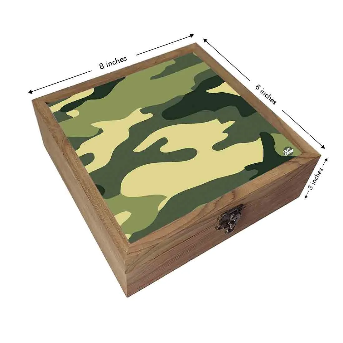 Nutcase Designer Jewellery Box Organizer with Big Grid - Unique Gifts -Military Green Camouflage