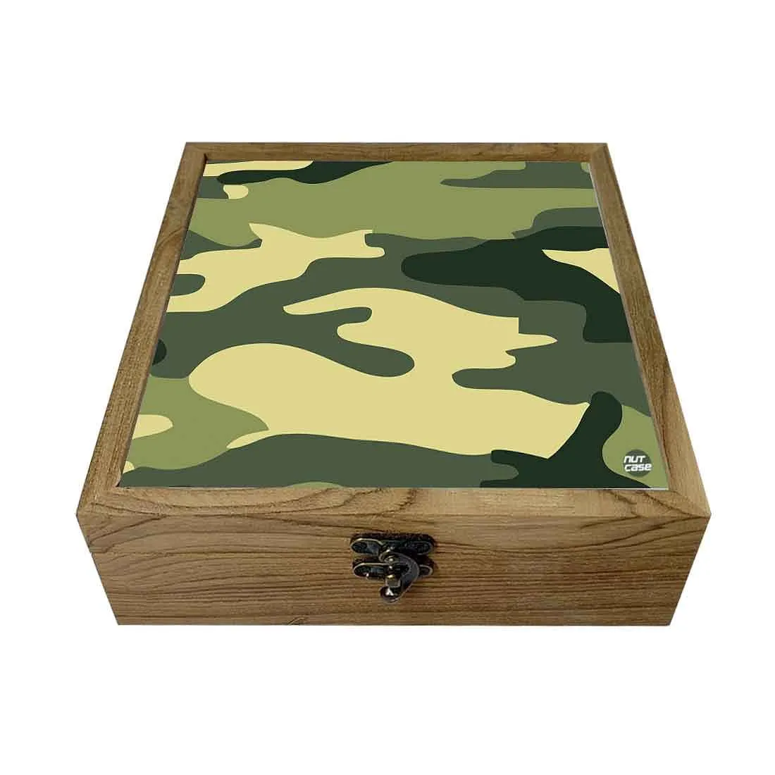 Nutcase Designer Jewellery Box Organizer with Big Grid - Unique Gifts -Military Green Camouflage