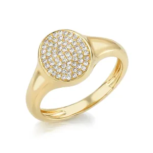 Oval Pavé Diamond Signet Ring