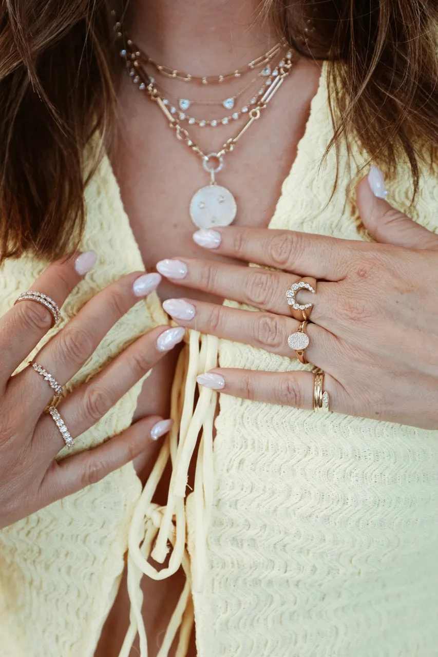 Oval Pavé Diamond Signet Ring