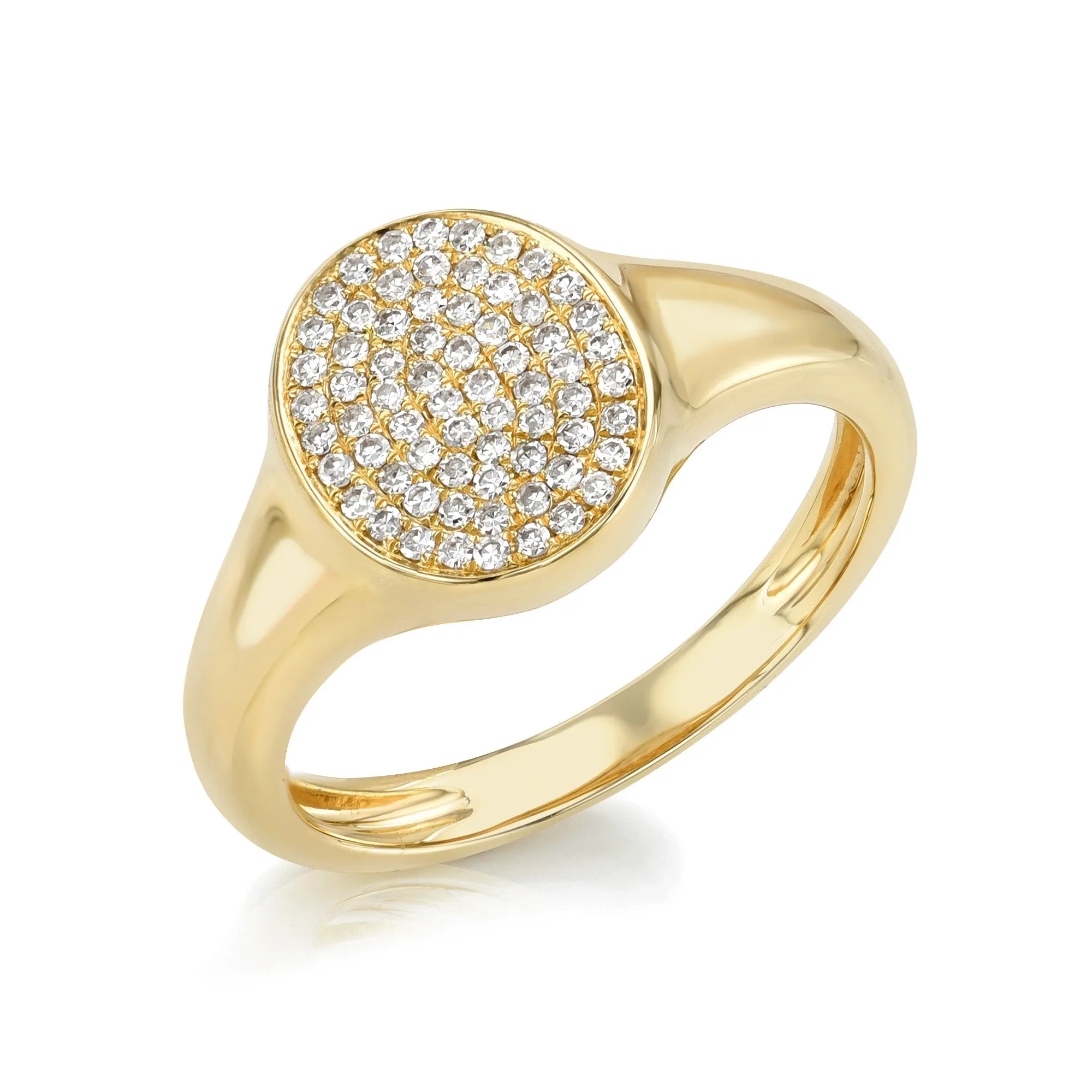 Oval Pavé Diamond Signet Ring