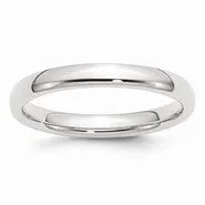 Palladium Medium Weight Comfort Fit 3mm Wedding Band Ring