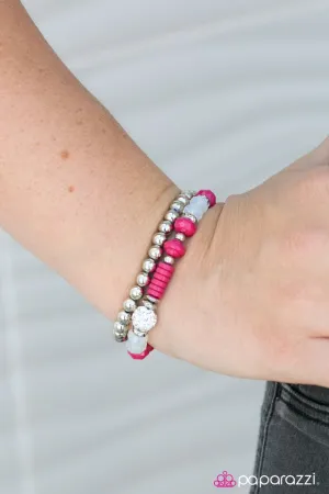 Paparazzi Accessories - My Dance Card Is Full #B218 Peg - Pink Bracelet