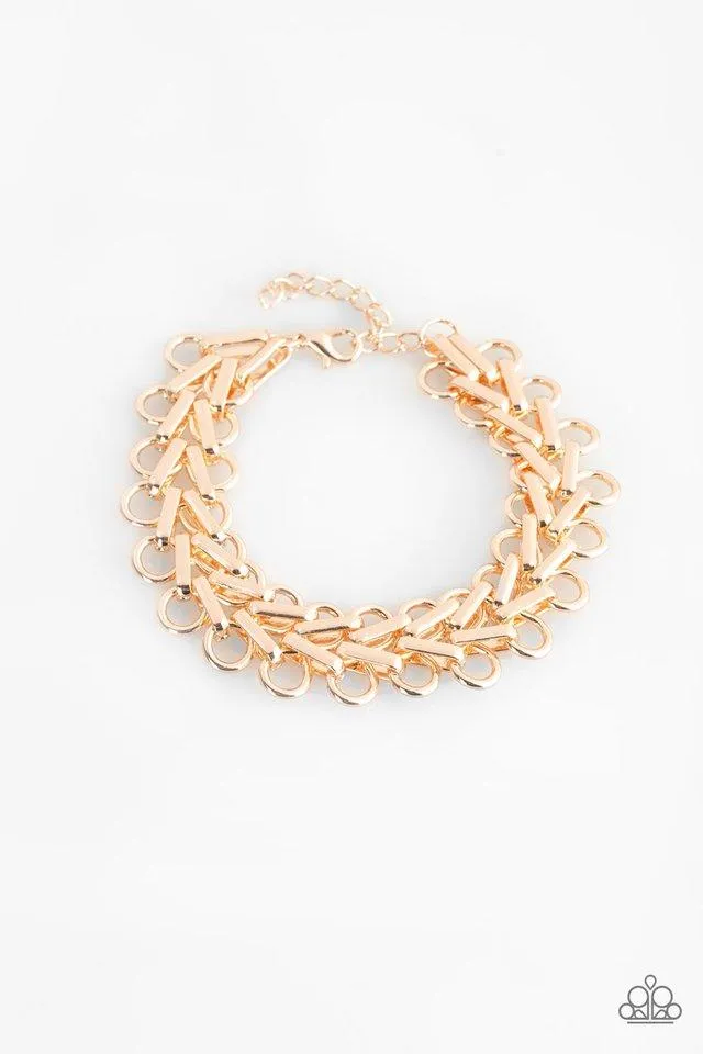 Paparazzi Bracelet ~ Atlanta Attitude - Rose Gold