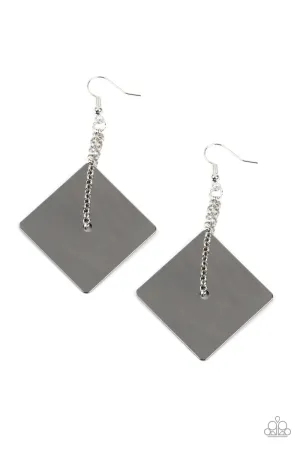 Paparazzi Earring ~ Block Party Posh - Black