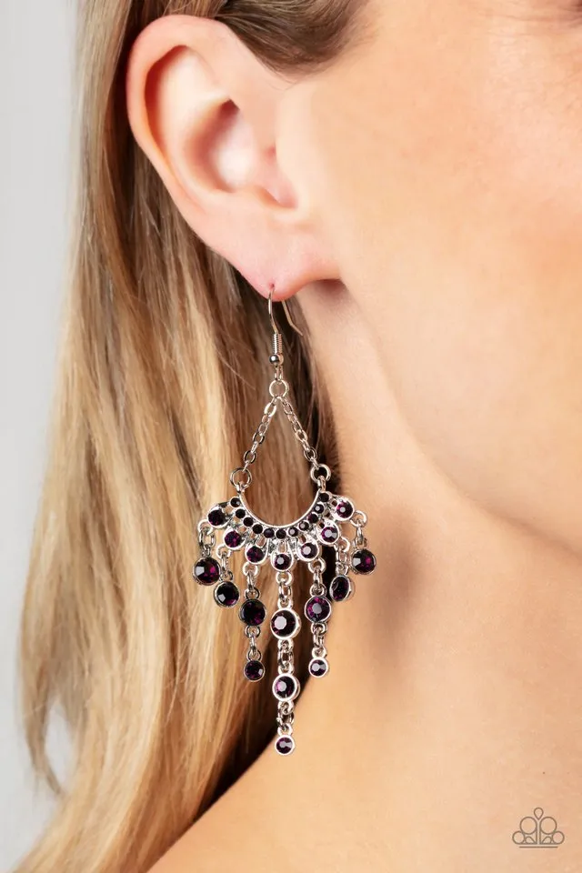 Paparazzi Earring ~ Commanding Candescence - Purple