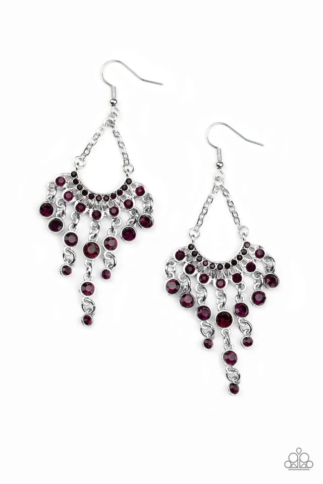 Paparazzi Earring ~ Commanding Candescence - Purple