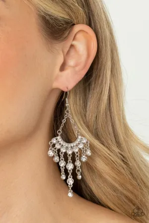 Paparazzi Earring ~ Commanding Candescence - White