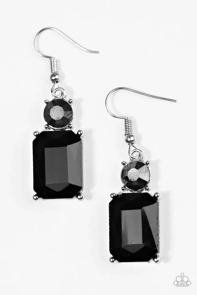 Paparazzi Earring ~ Hustle and Shine - Black