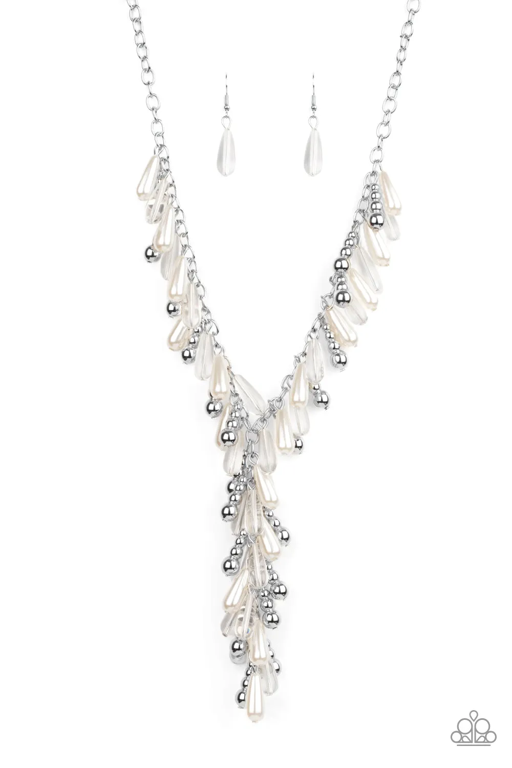 Paparazzi Necklace April LOP ~ Dripping with DIVA-ttitude - White