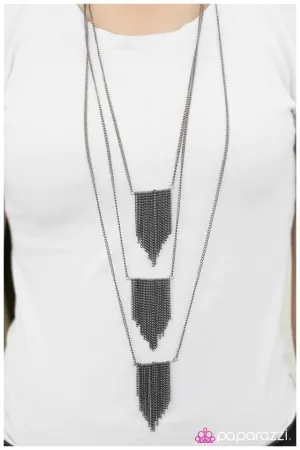 Paparazzi Necklace ~ Everything Falls Into Place - Black