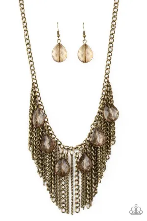 Paparazzi Necklace ~ Vixen Conviction - Brass