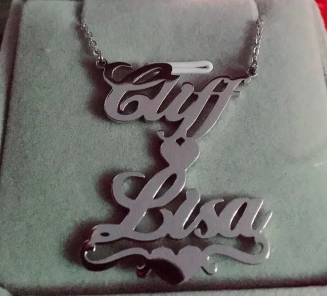 Personalized Couple Name Necklaces With Heart- Best Gift For Grandmom