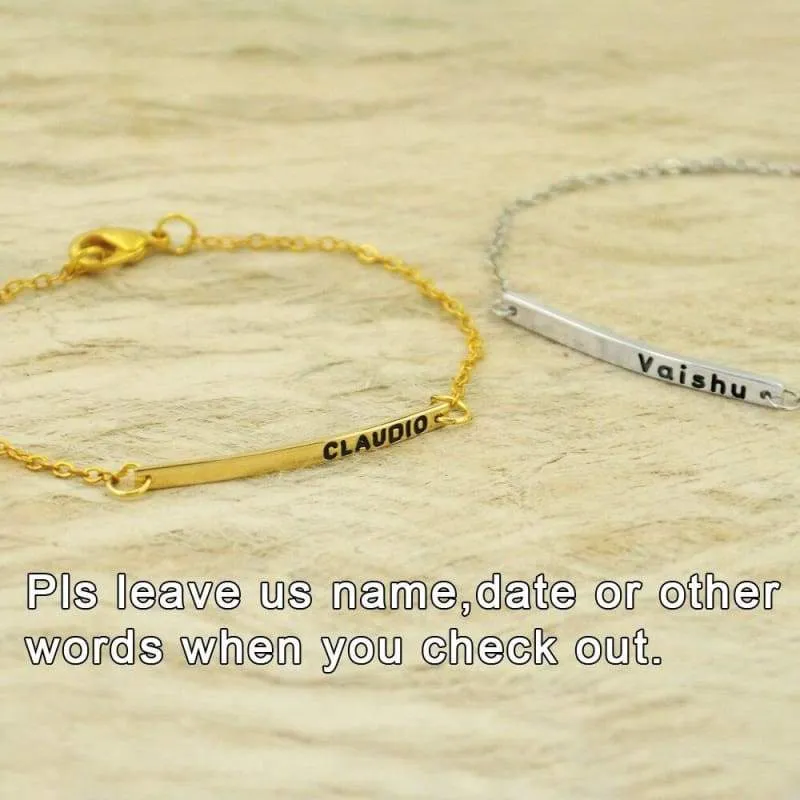 Personalized Nameplate Bar Bracelet (Great Gift for Bridesmaids and Mother's Day